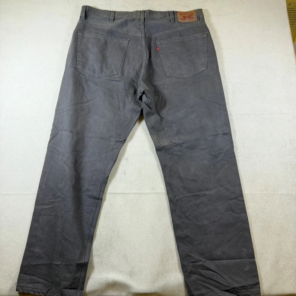 Levis 505‎ Regular Fit Mens Charcoal Gray Straight Leg Denim Jeans 40x32